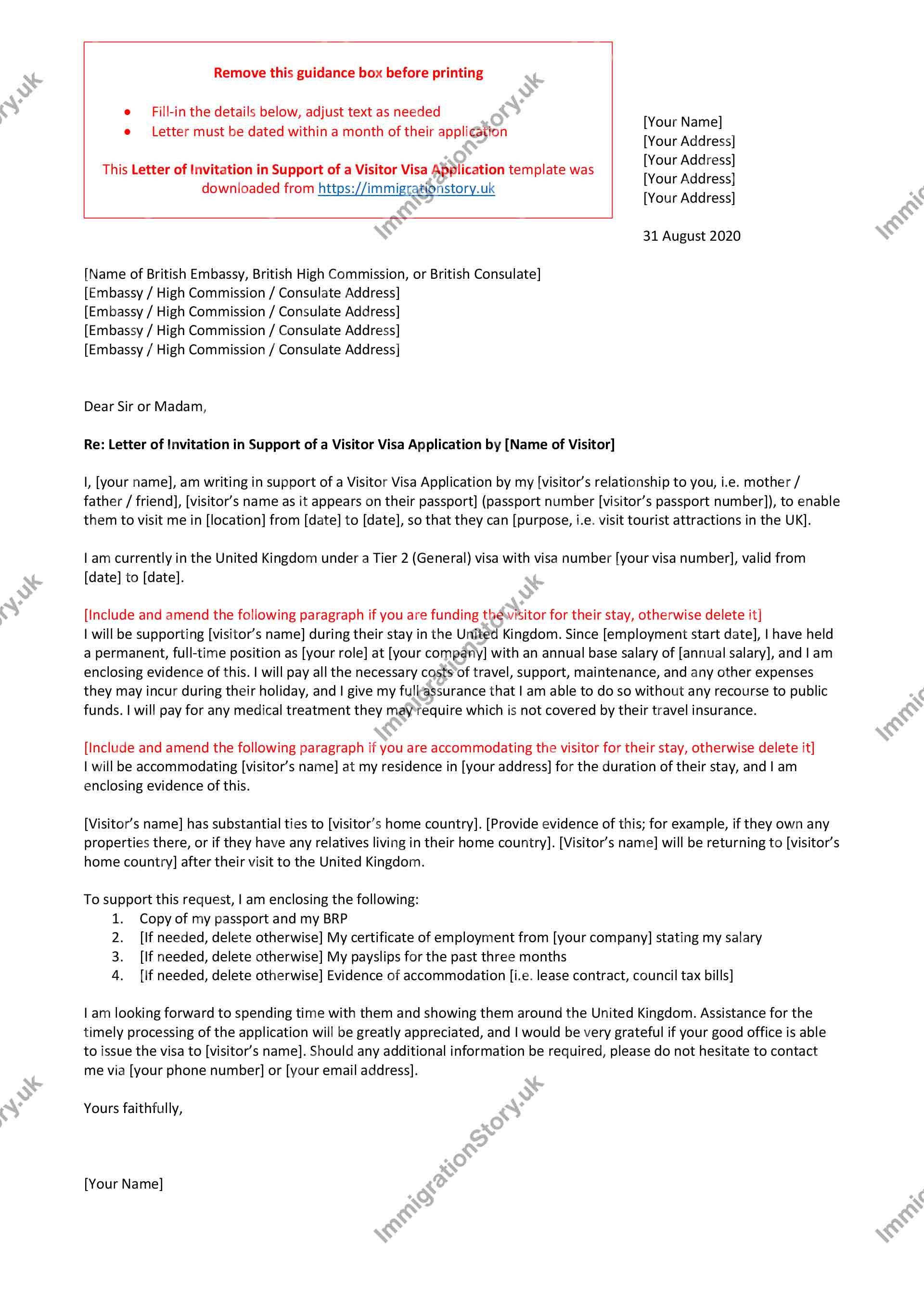 uk tourist visa with sponsor